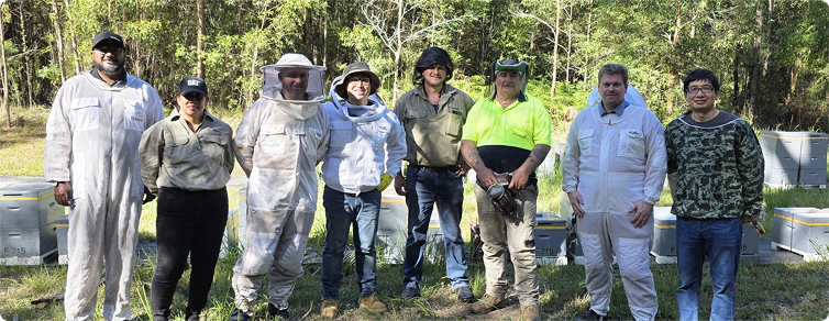 Beestar team with beekeepers in the field